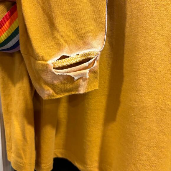 Y2K, 90's, Retro, Skater Yellow and Rainbow Crop Top - Picture 5 of 6